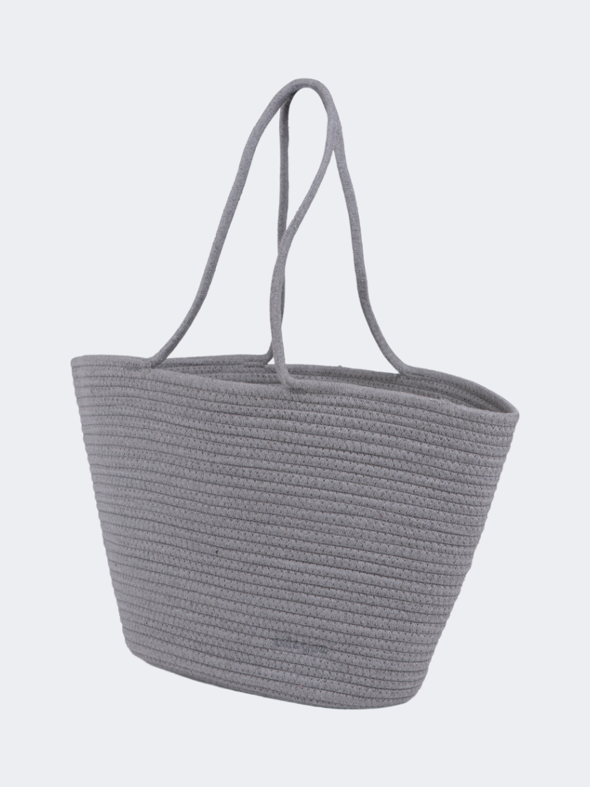 Oil And Gaz Functional Women Ribbed Beach Bag Grey