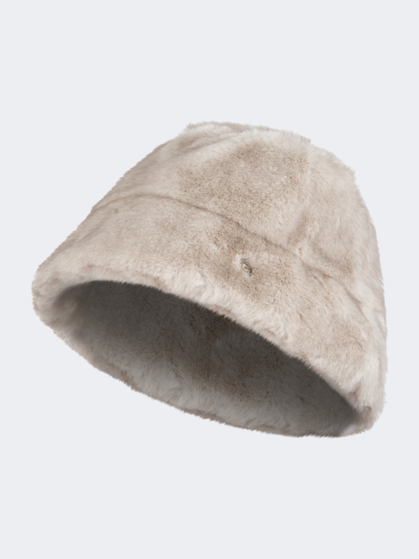 Oil And Gaz Stylish Women Lifestyle Fur Bucket Hat Light Grey