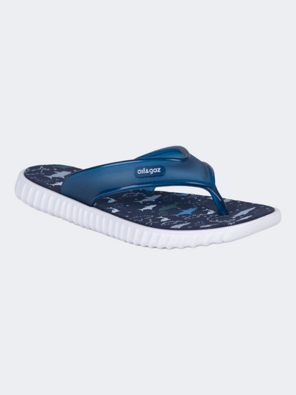 Oil And Gaz Comfy Kids Beach Flip-Flop Slipper Navy