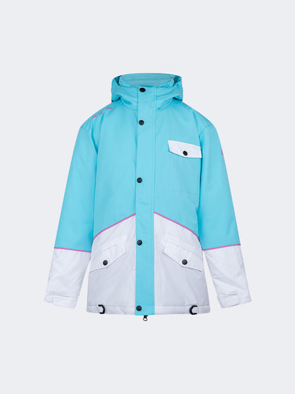 Oil And Gaz Comfortable Kids Girls Skiing Jacket Mint Blue/White