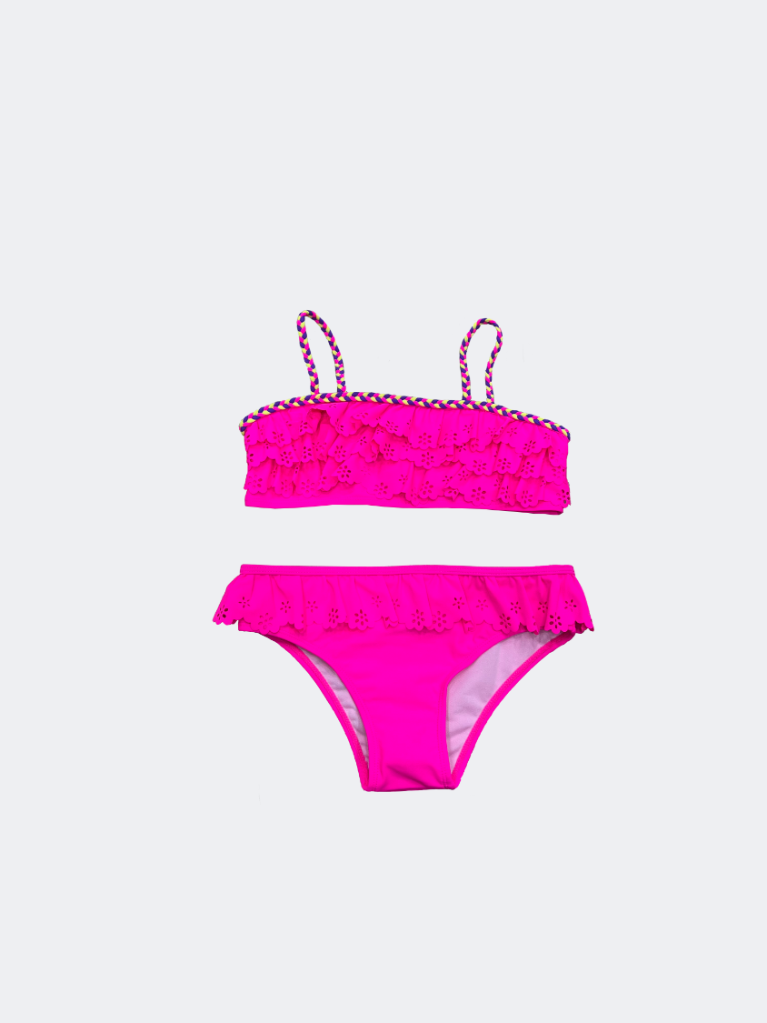 Oil And Gaz Charming And Stylish Kids Girls Beach Bikini Set Fuschia