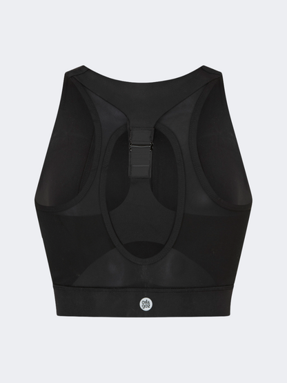 Oil&amp;Gaz Open Back Women Training Longline Bra Black