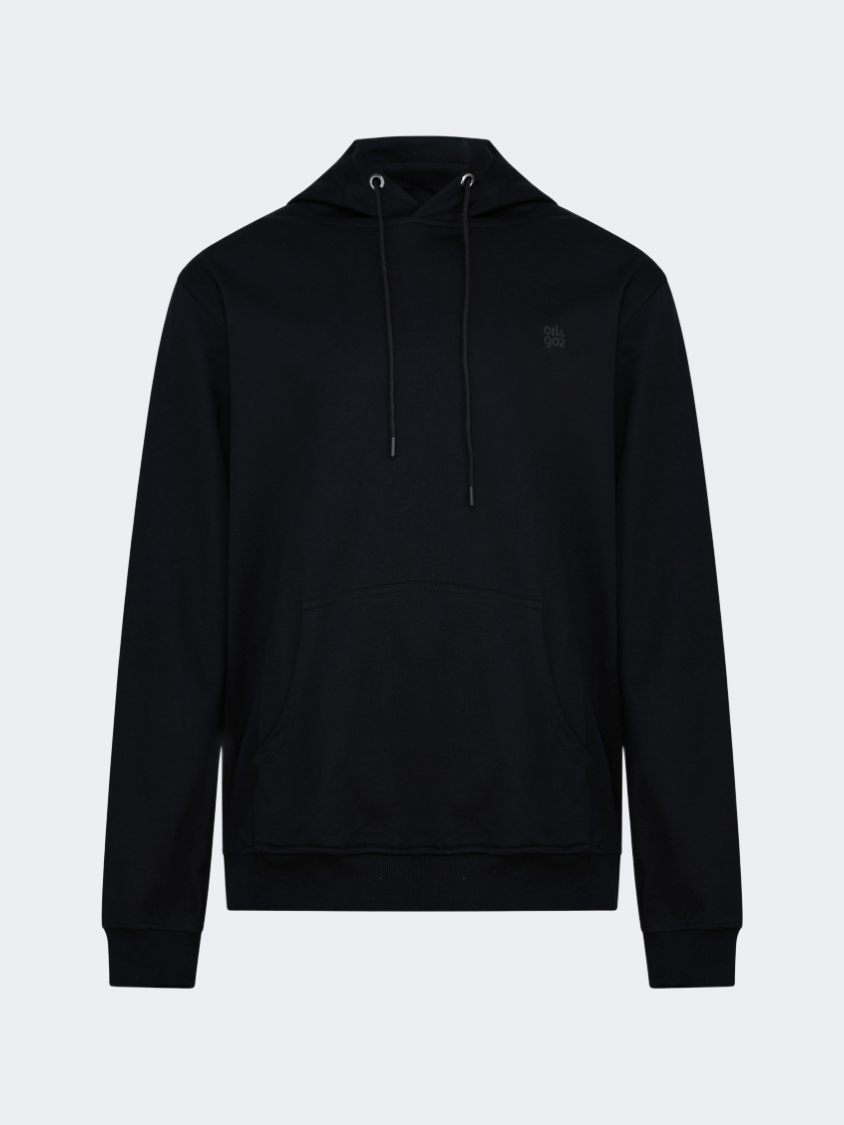 Oil And Gaz Big Size Men Lifestyle Hoody Black