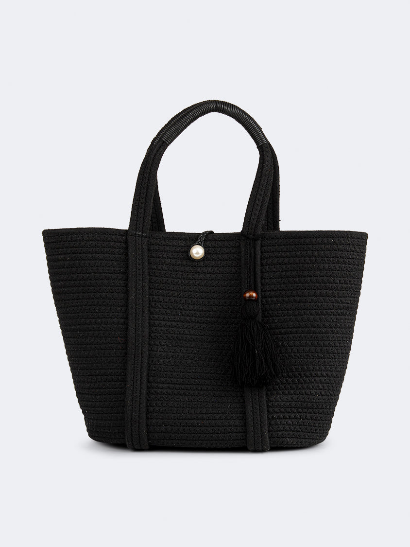 Oil And Gaz Chic Women Beach Bag Black