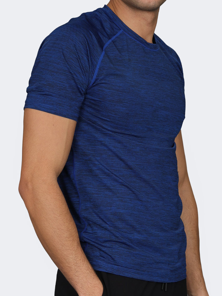 Oil And Gaz Round Neck Men Fitness T-Shirt Blue