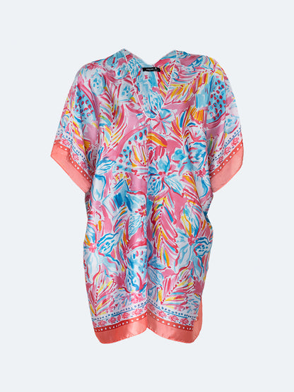 Oil And Gaz Elegant Women Beach Poncho Pink/Light Blue