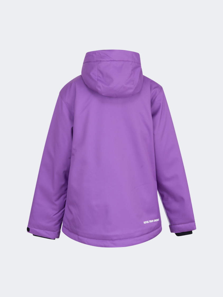 Oil&amp;Gaz Comfortable Kids-Girls Skiing Ski Jacket Purple/White