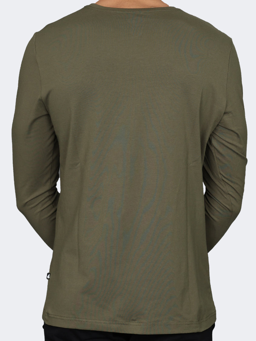 Oil And Gaz Round Neck Men Lifestyle T-Shirt Olive