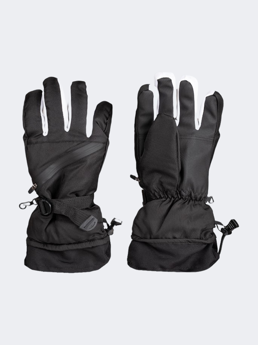 Oil And Gaz Softshell Women Skiing Ski Gloves Black/White