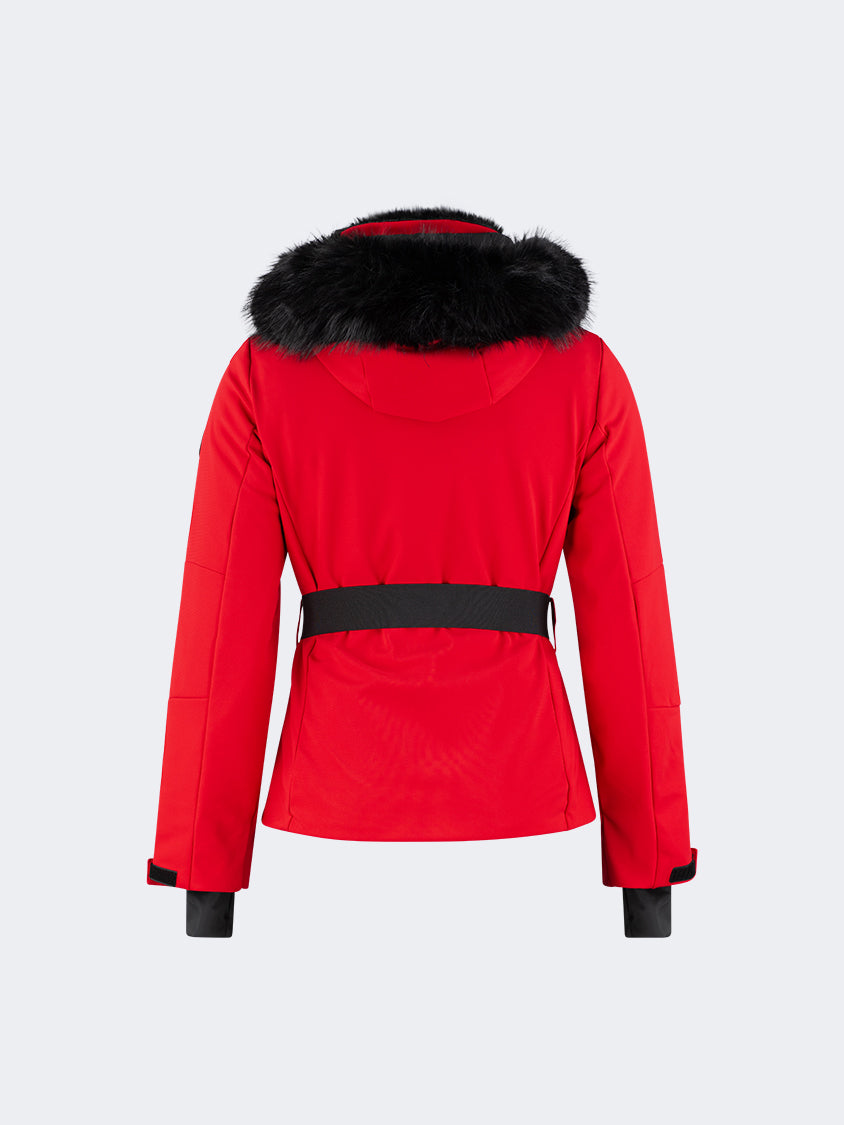 Oil And Gaz Comfortable Women Skiing Jacket Red/Black/Gun