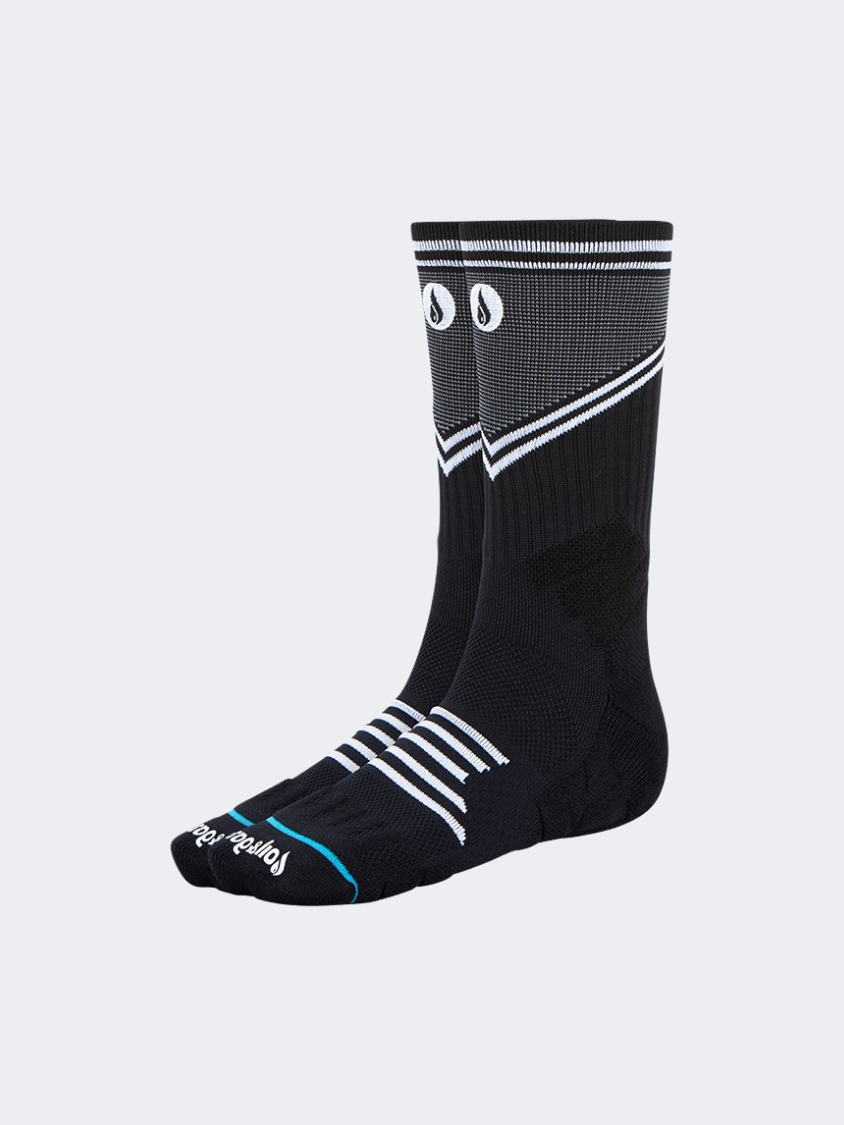 Oil And Gaz Comfortable Unisex Hiking Crew Socks Black/White