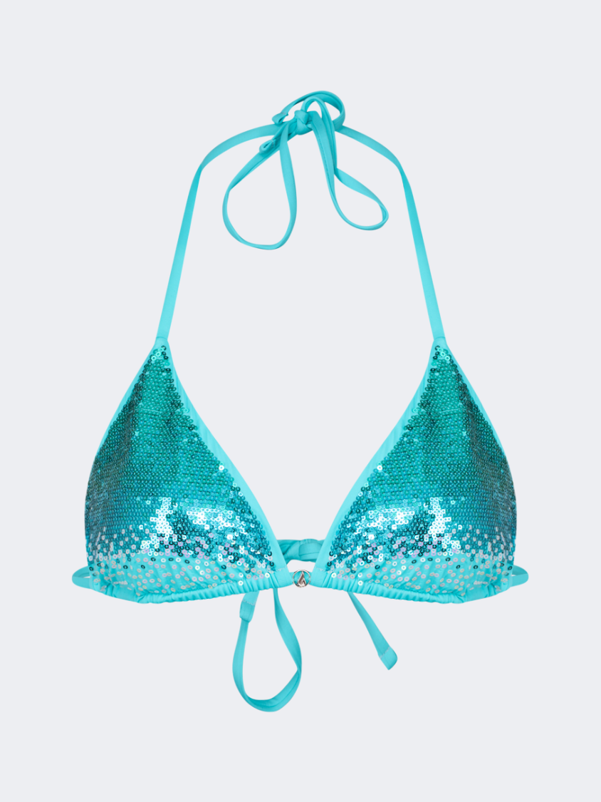 Oil And Gaz Shimmering Women Beach Bra Mint
