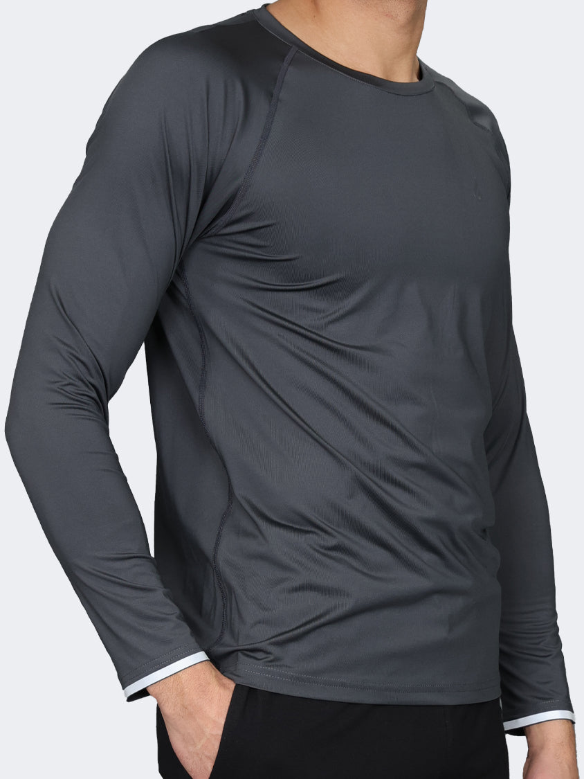 Oil And Gaz Round Neck Men Fitness Long Sleeve Anthracite