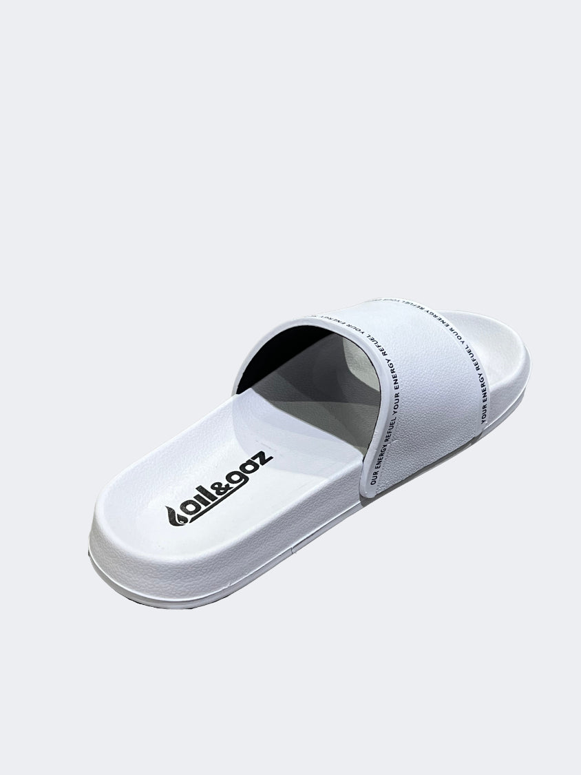 Oil And Gaz Open Slide Men Lifestyle Slippers White