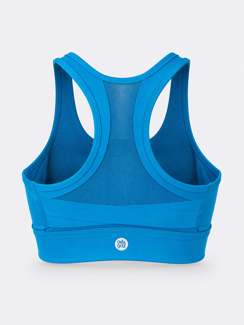 Oil &amp; Gaz Supportive Women Training Sports Bra Blue