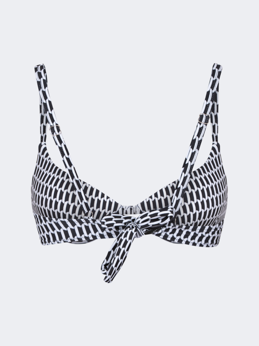 Oil And Gaz Comfortable Women Beach Bra Black/White