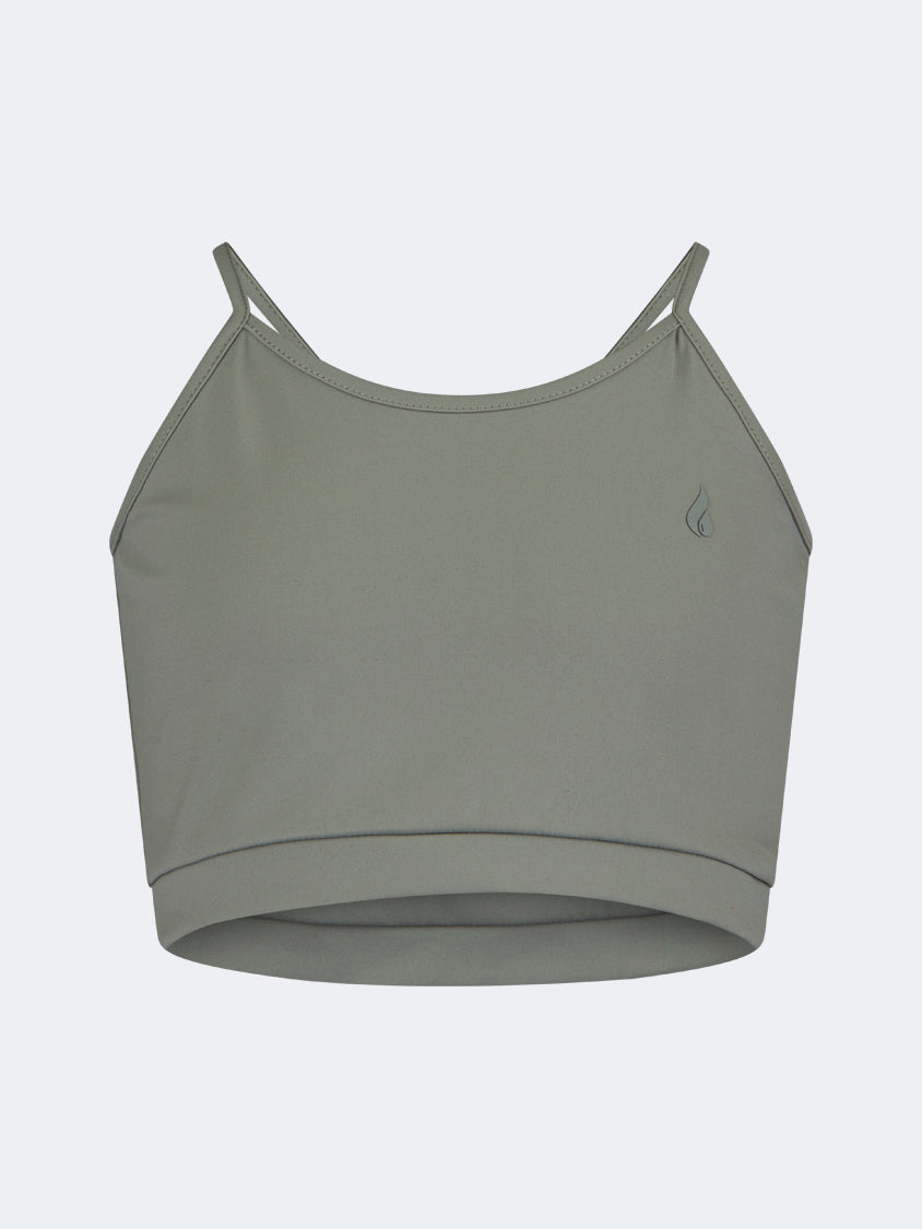 Oil And Gaz Breathable Kids-Girls Lifestyle Longline Bra Olive