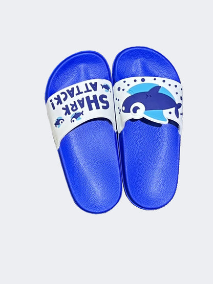 Oil And Gaz Ds Shark Kids Beach Slippers Blue/White