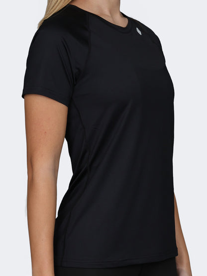 Oil And Gaz Round Neck Women Fitness T-Shirt Black