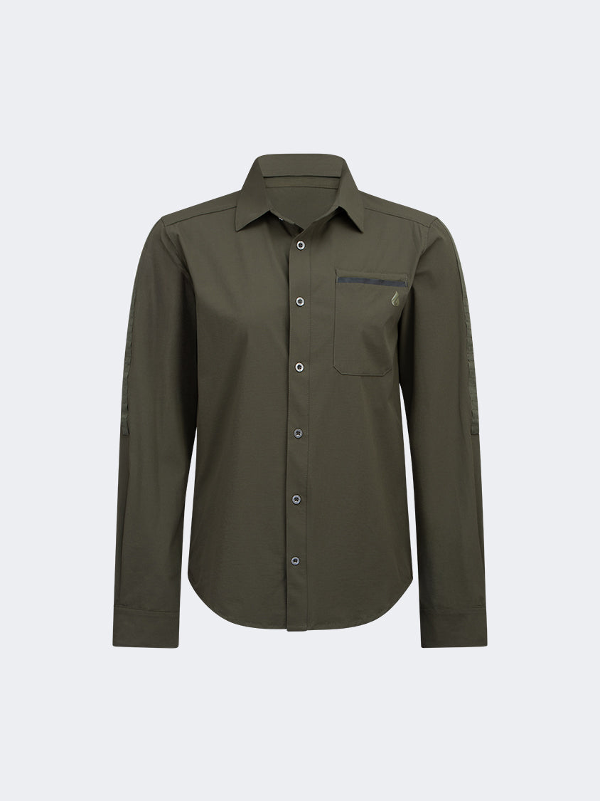 Oil And Gaz Convertible Unisex Hiking Shirt Olive