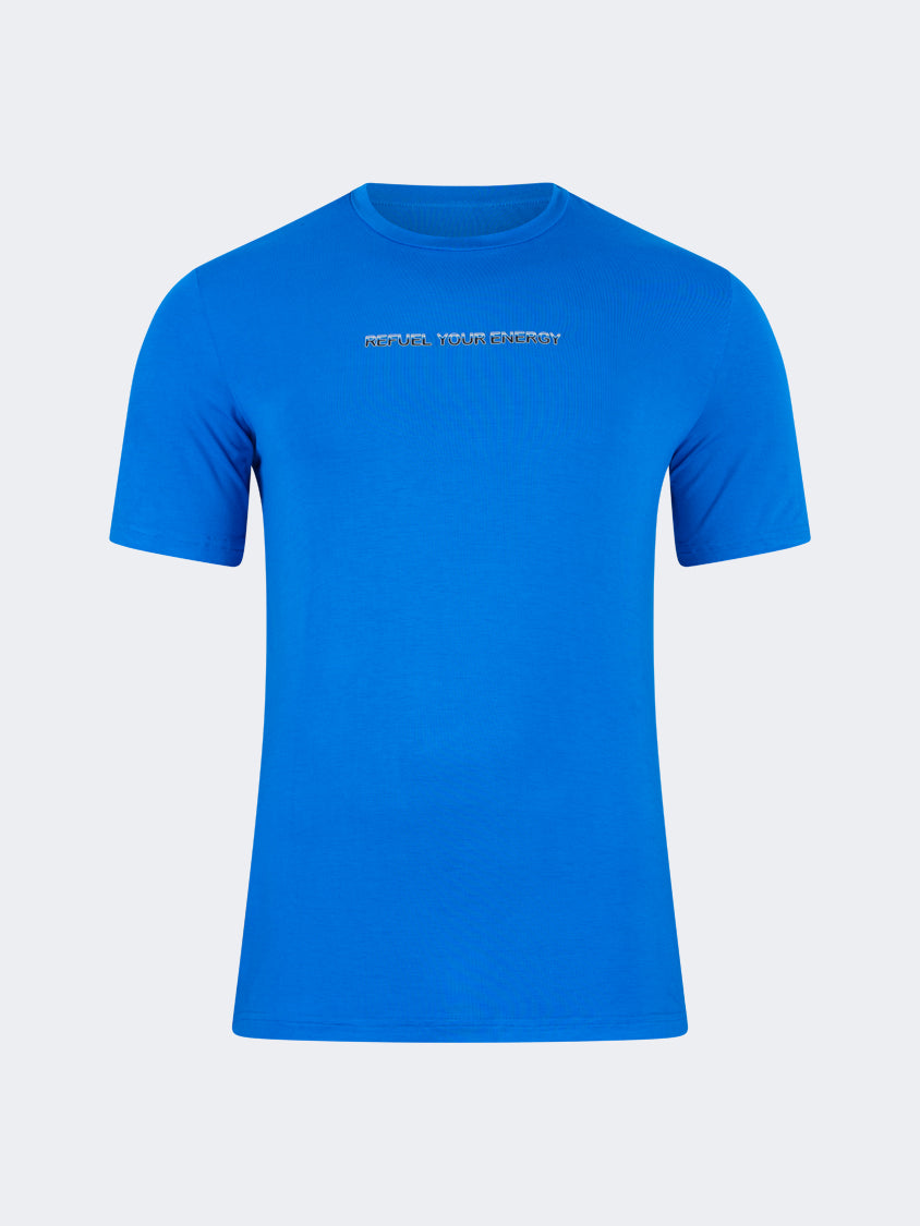 Oil And Gaz Comfortable Men Sportwear T-Shirt R-Neck Royal Blue