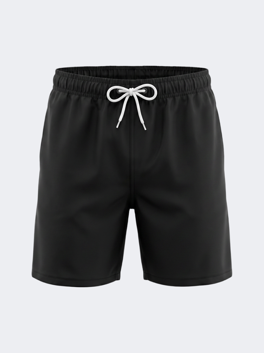Oil &amp; Gaz Breathable Men Beach Solid Swim Short Black