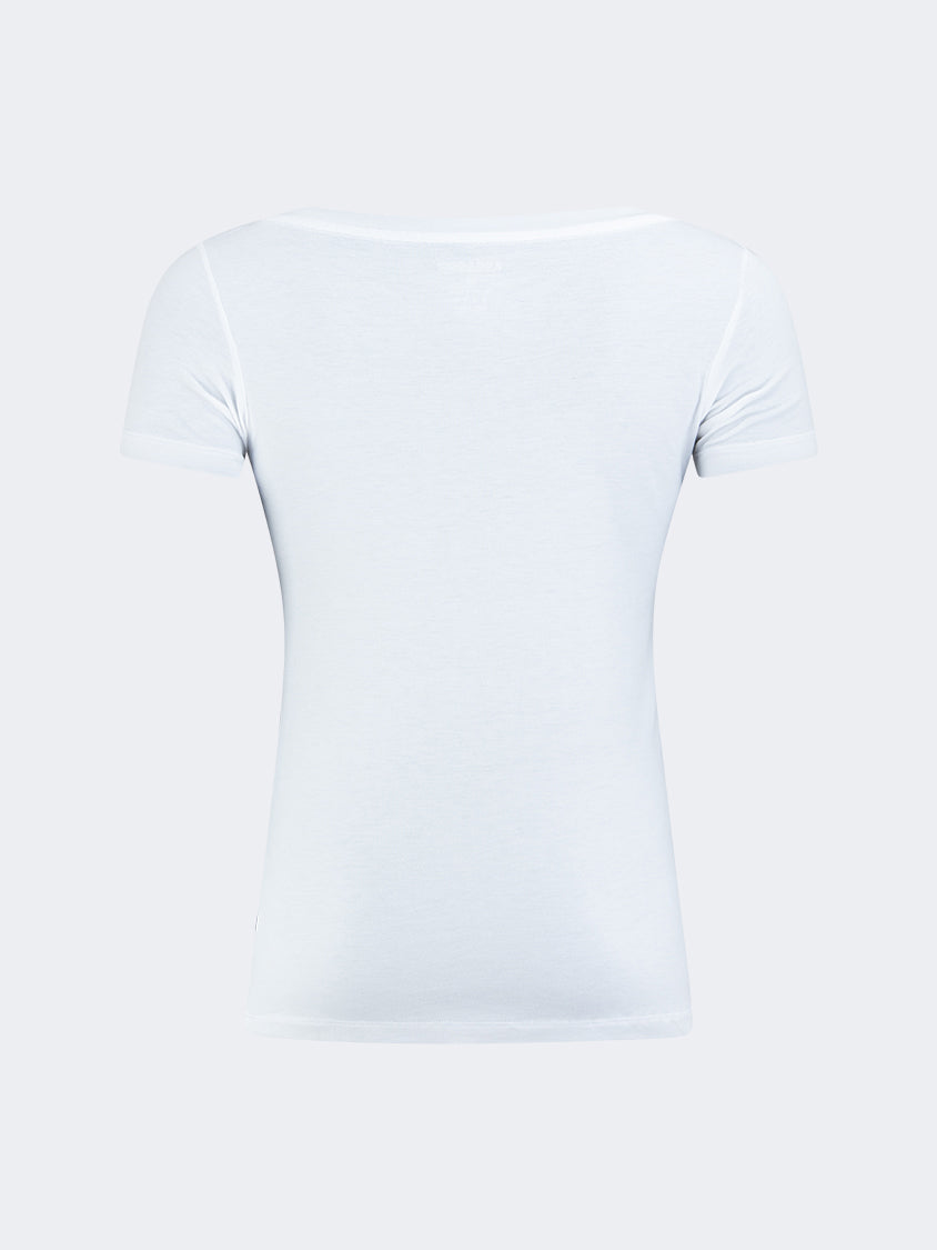 Oil And Gaz V Necck Women Lifestyle T-Shirt White