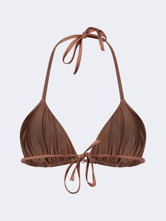 Oil & Gaz Sparkle Women Beach Triangle Bra Light Brown