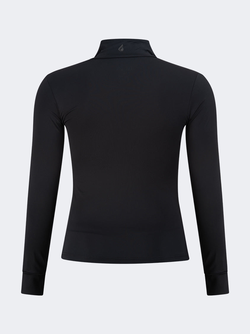 Oil And Gaz Round Neck Women Fitness Long Sleeve Black