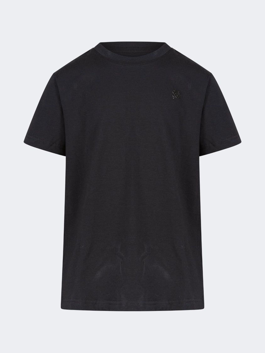 Oil And Gaz Casual Kids Lifestyle Round Neck T-Shirt  Black