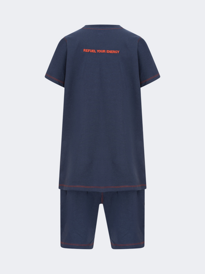 Oil&amp;Gaz Trendy Kids-Boys Lifestyle Set Short+T-Shirt Navy