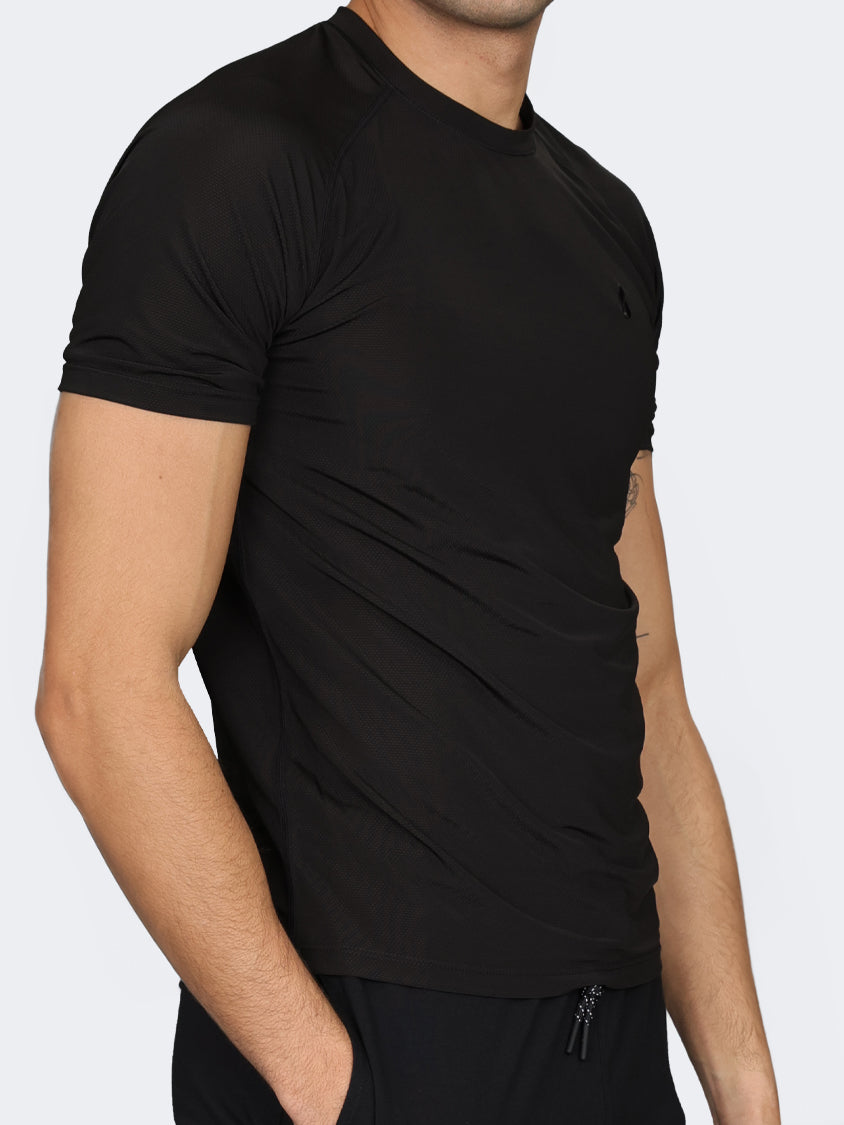 Oil And Gaz Round Neck Men Fitness T-Shirt Black