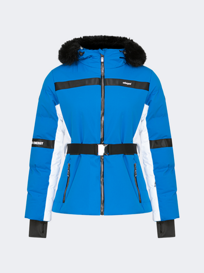 Oil&amp;Gaz Breathable Women Ski Jacket Blue+White+Gun