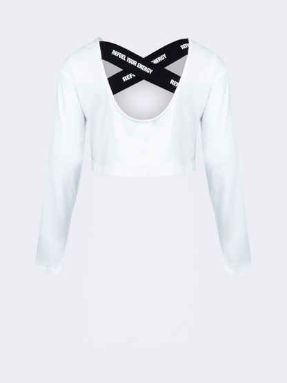 Oil&amp;Gaz Criss-Cross Kids-Girls Lifestyle Crop Top White
