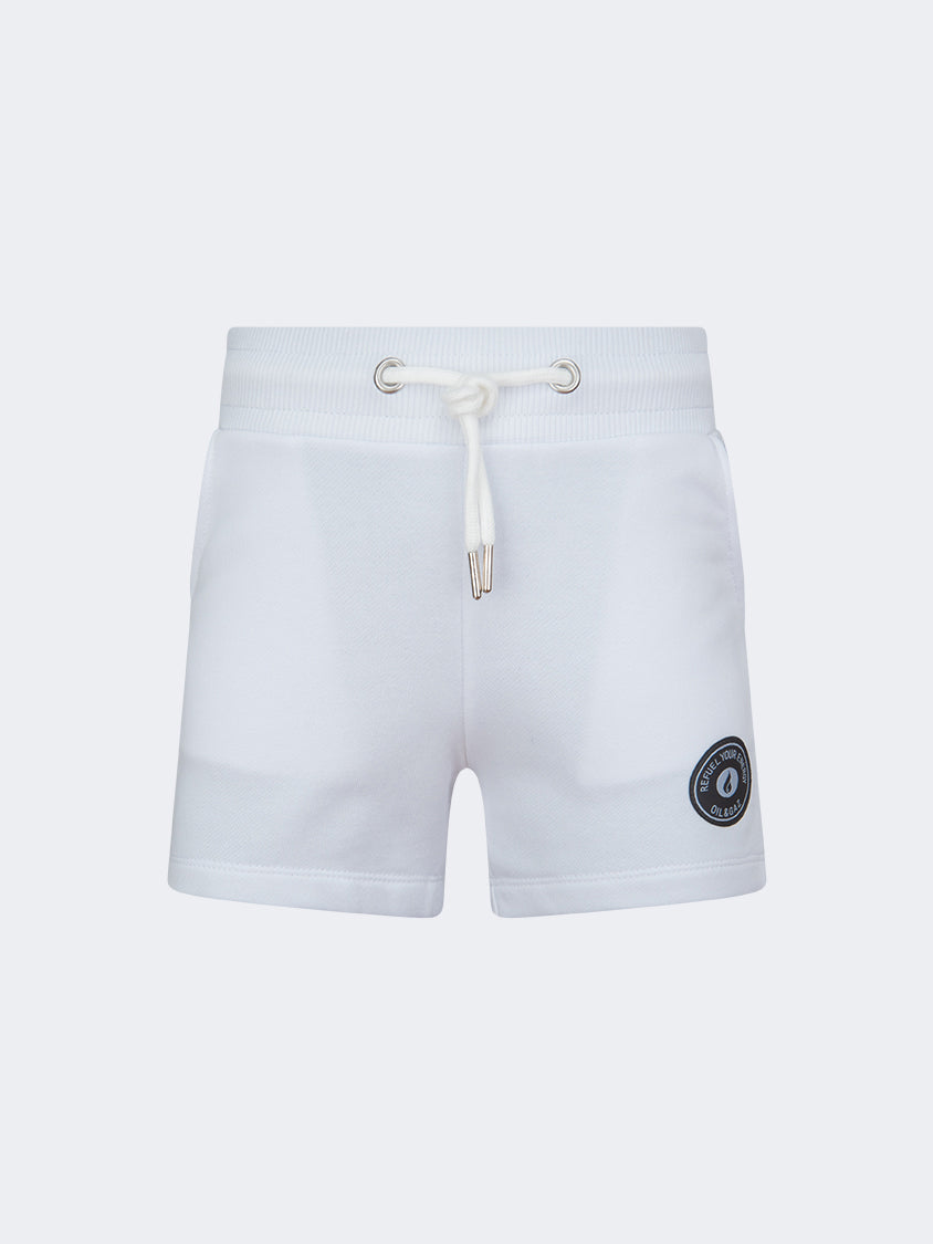 Oil And Gaz Regular Fit Kids-Girls Lifestyle Short White