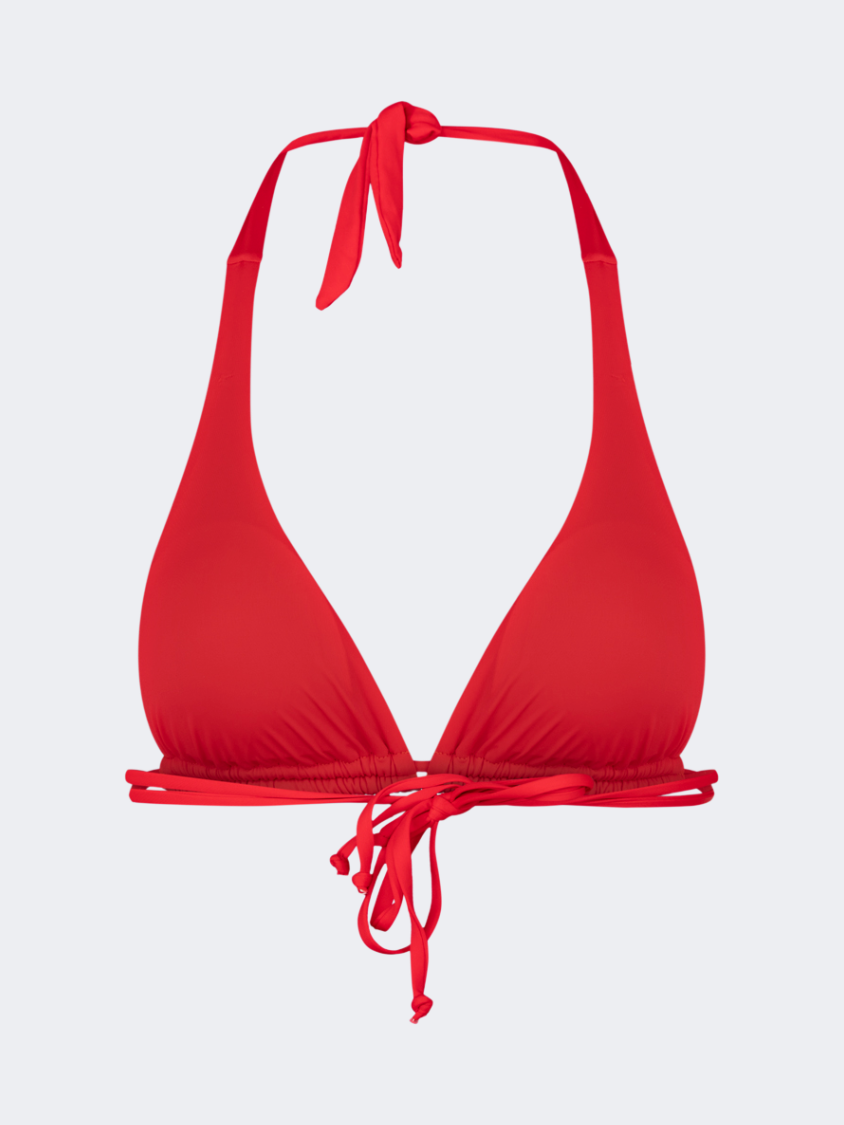 Oil And Gaz Comfortable Women Beach Triangle Bra Red