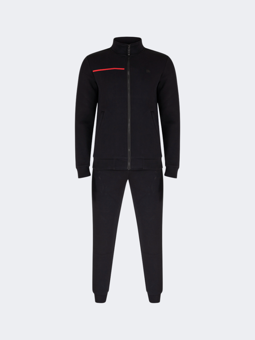 Oil &amp; Gaz Casual Men Lifestyle Full Zip Suit Black/Red