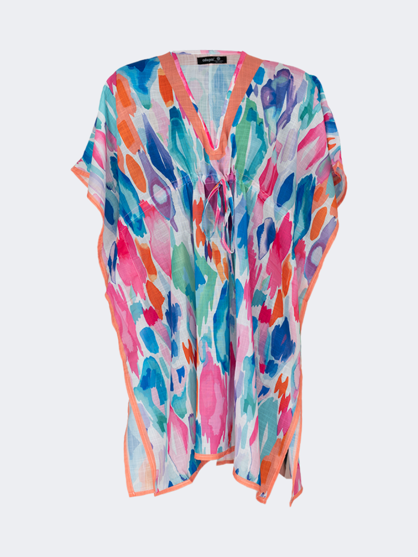 Oil And Gaz Elegant Women Beach Poncho Blue/Pink