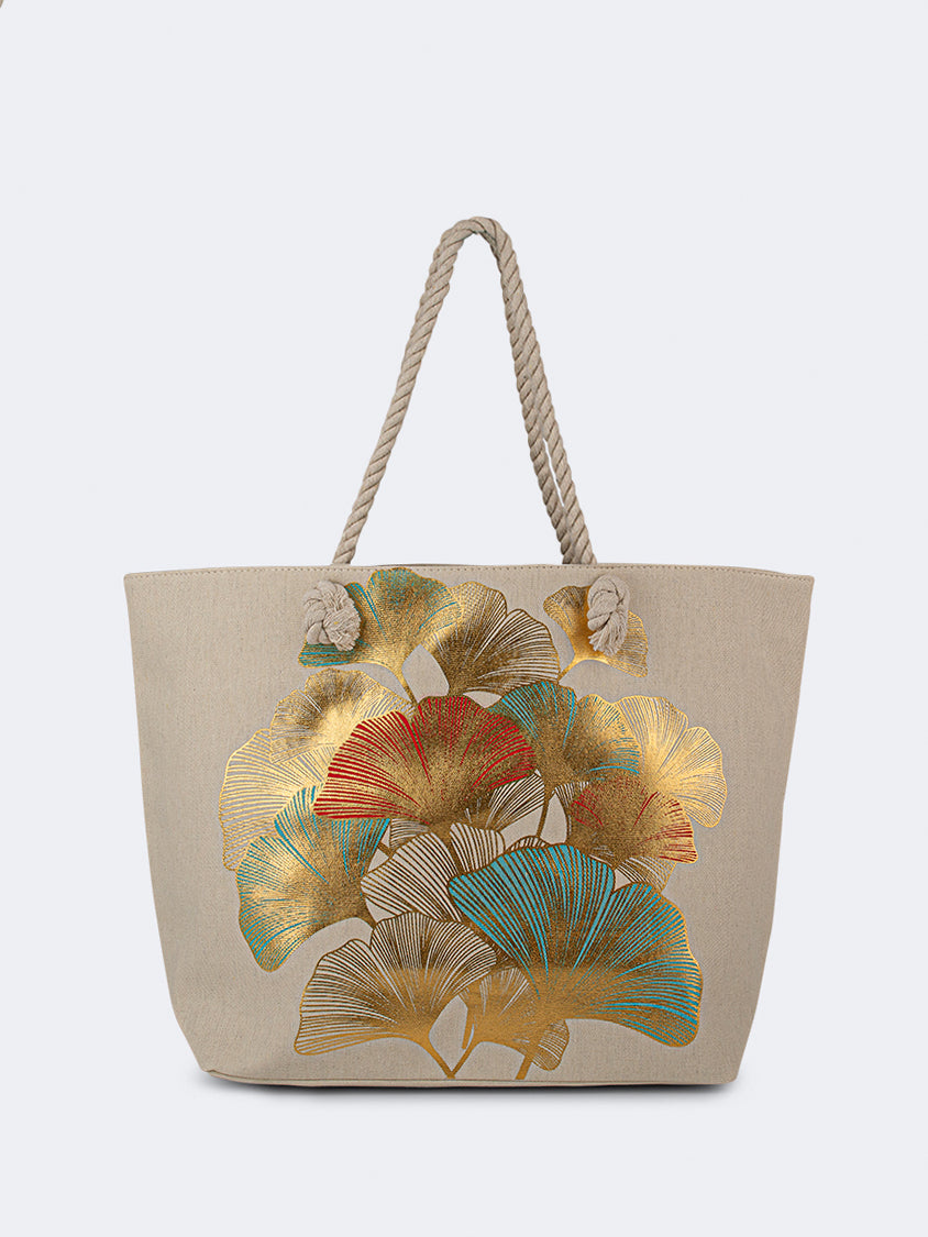 Oil And Gaz Chic Women Beach Bag White