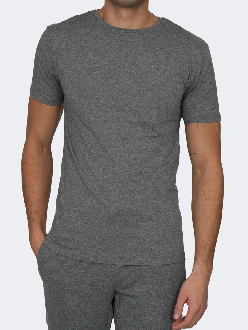 Oil And Gaz Round Neck Men Lifestyle T-Shirt Grey