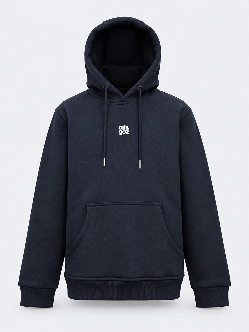 Oil &amp; Gaz Brushed Kids Lifestyle Hoodie Wth Pocket Navy