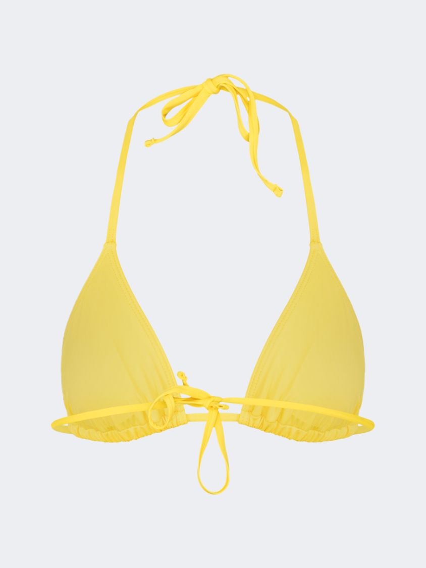 Oil And Gaz Comfortable Women Beach Triangle Bra Yellow