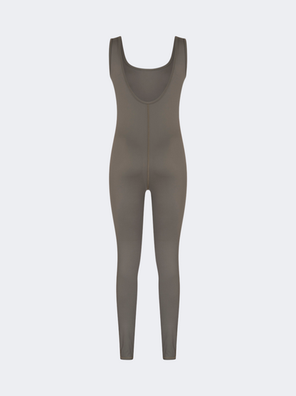 Oil And Gaz Sleeveless Long Women Lifestyle Jumpsuit Khaki