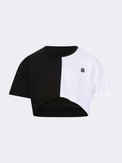 Oil&amp;Gaz Stylish Kids-Girls Lifestyle Layered Crop Top Black/White