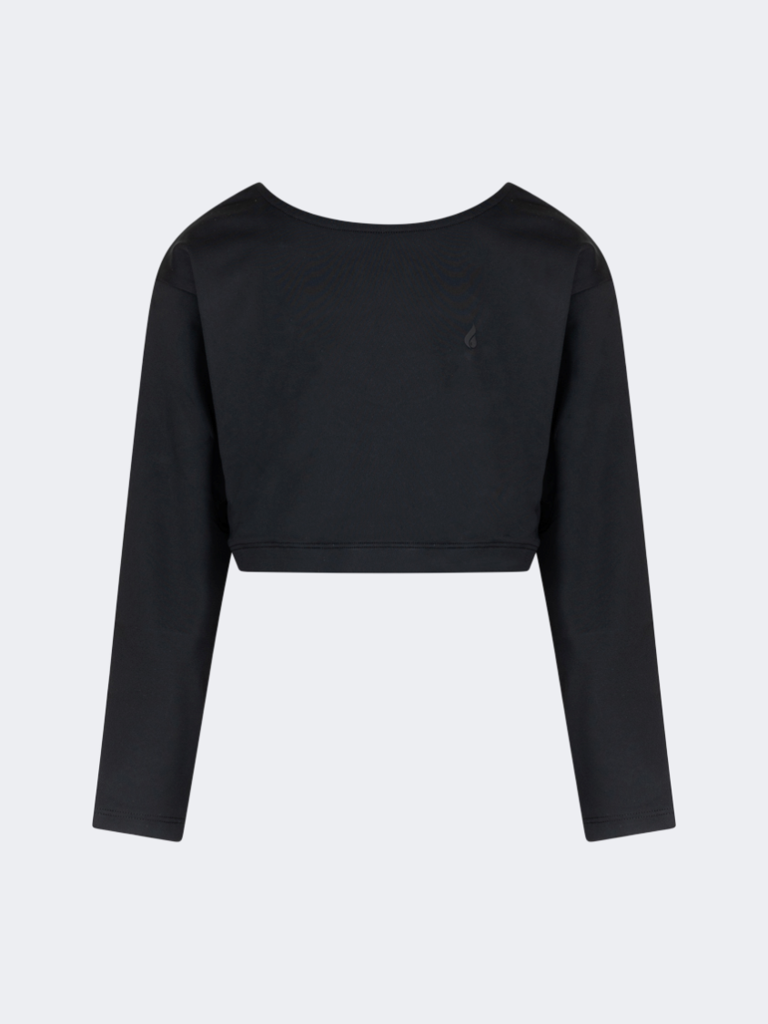 Oil&Gaz Criss-Cross Kids-Girls Lifestyle Crop Top Black