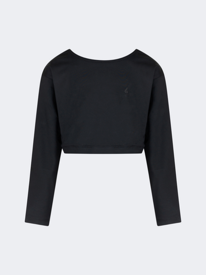 Oil&amp;Gaz Criss-Cross Kids-Girls Lifestyle Crop Top Black