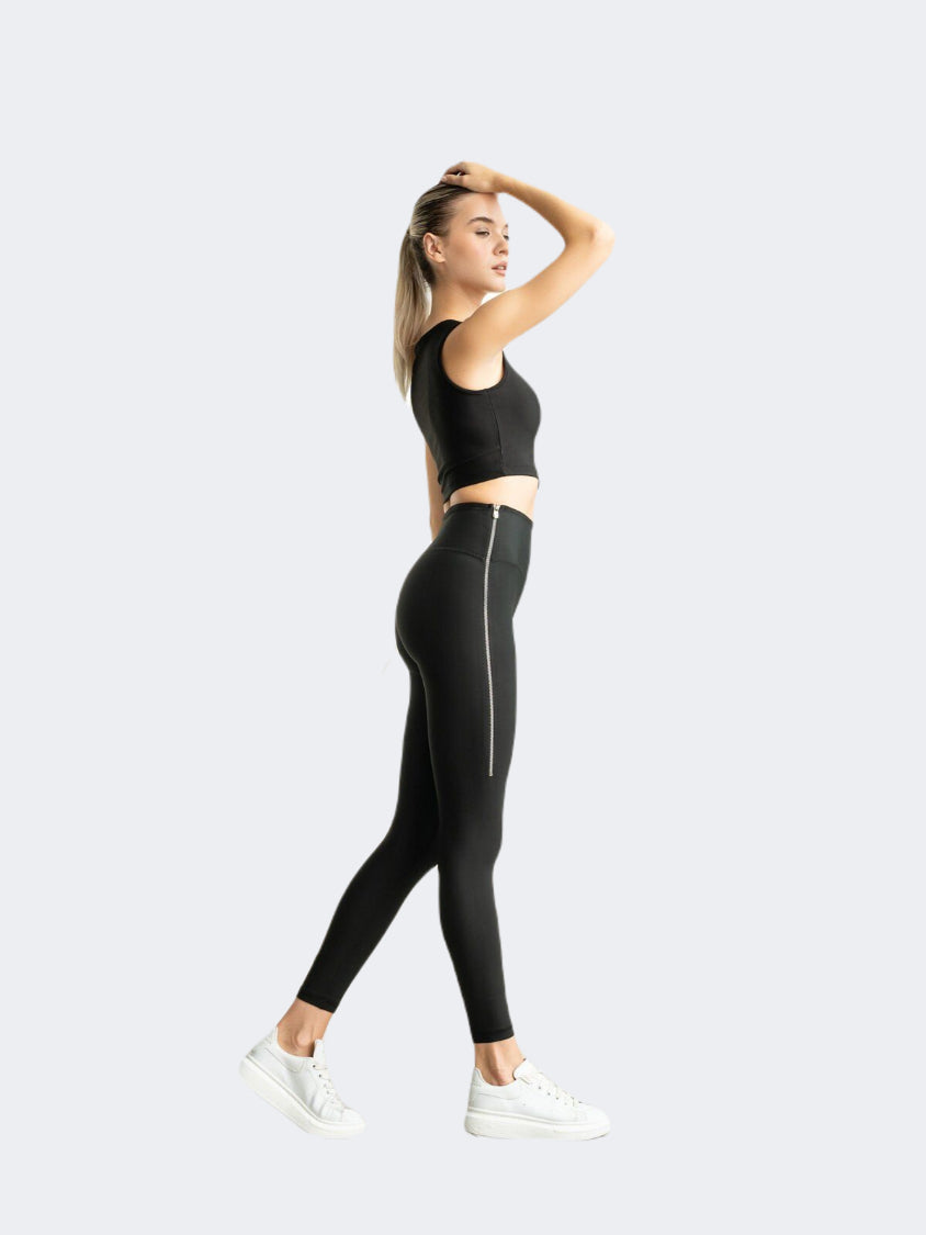 Oil And Gaz Plain Women Lifestyle Tight Black