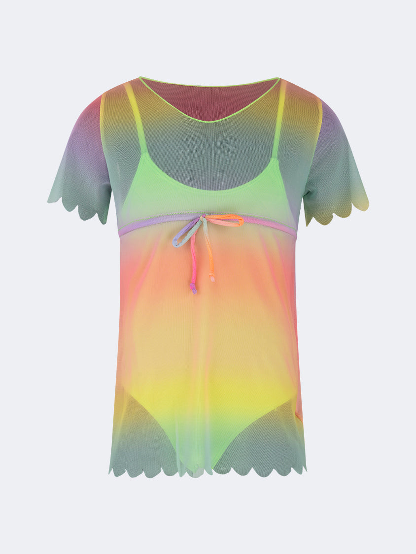 Oil And Gaz Colorful Kids-Girls Beach Monokini Green