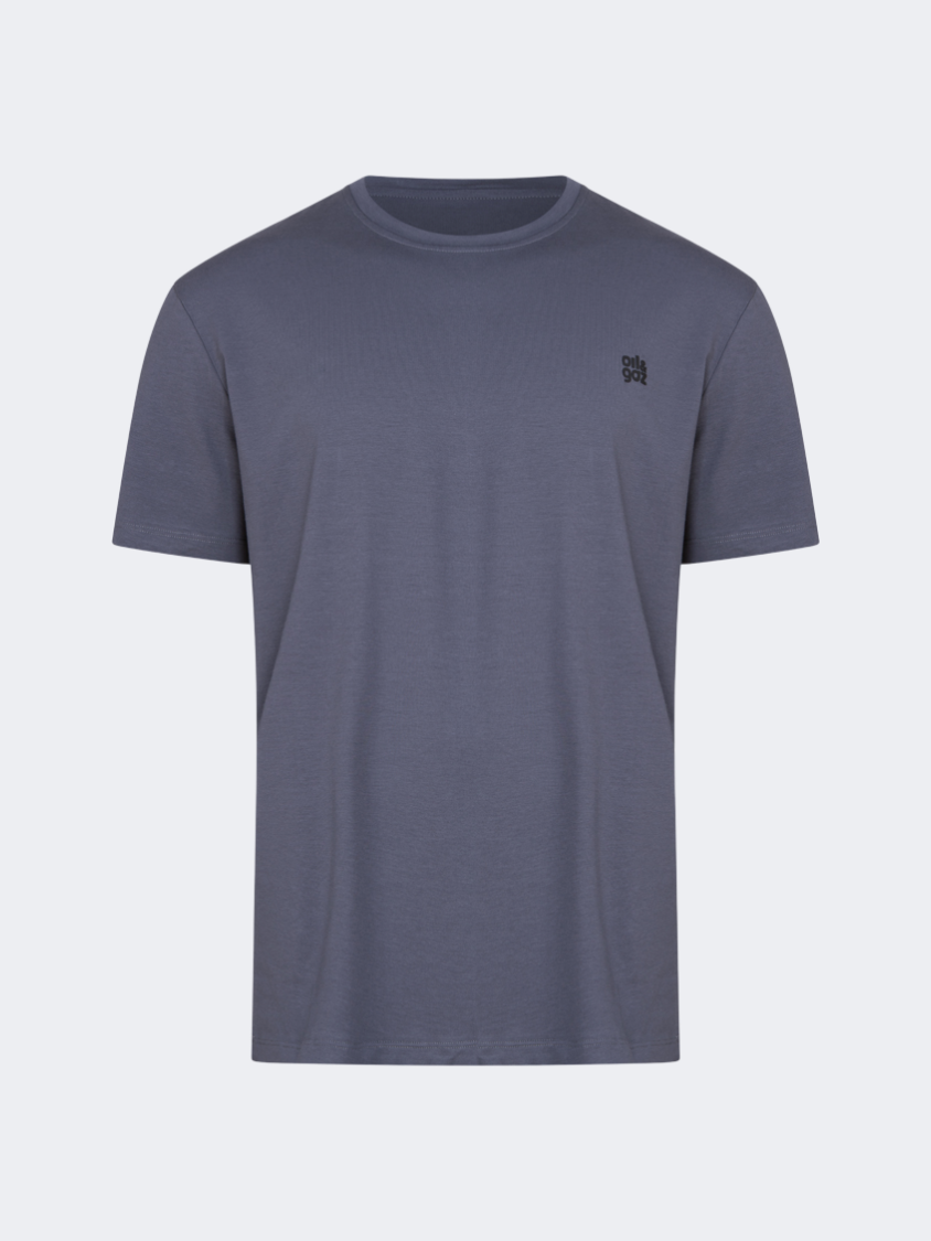 Oil And Gaz Big Size Men Lifestyle Round Neck T-Shirt Grey