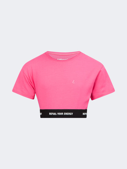 Oil And Gaz Plain Kids-Girls Lifestyle T-Shirt Fuchsia